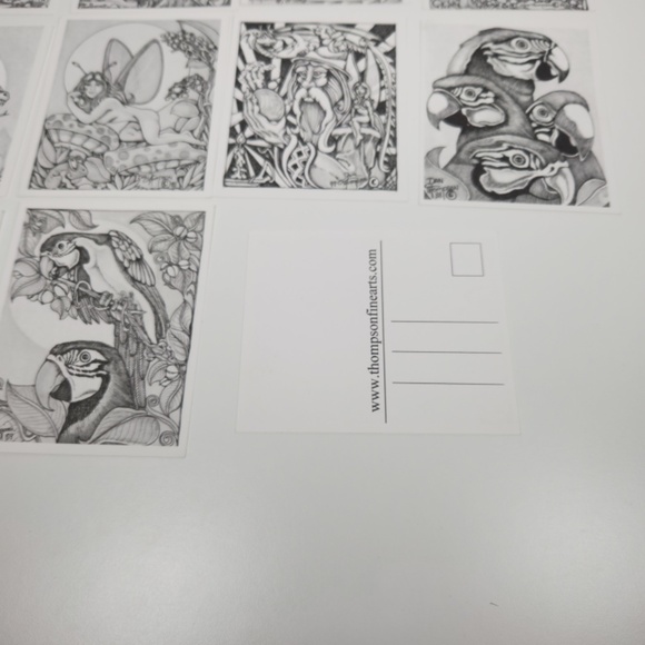 VTG Dan Thompson Fine Art Adult Coloring Book POSTCARDS Fantasy Dragon Fairy - Picture 7 of 8